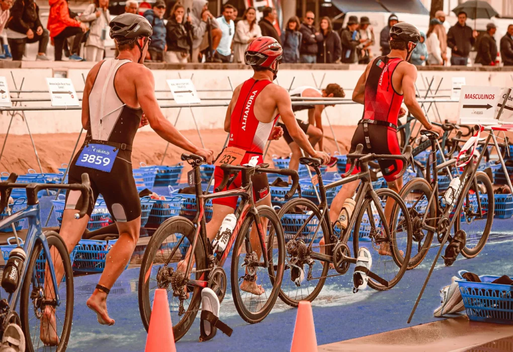 Triathletes transitioning from swim to cycling during a 9 month Ironman training program